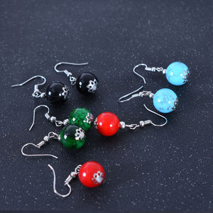 Retro Crystal Silver Earrings