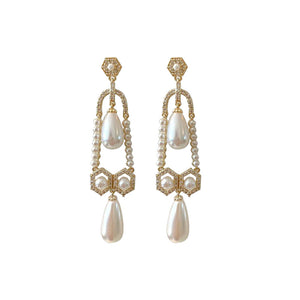 Pearl Geometric Earrings