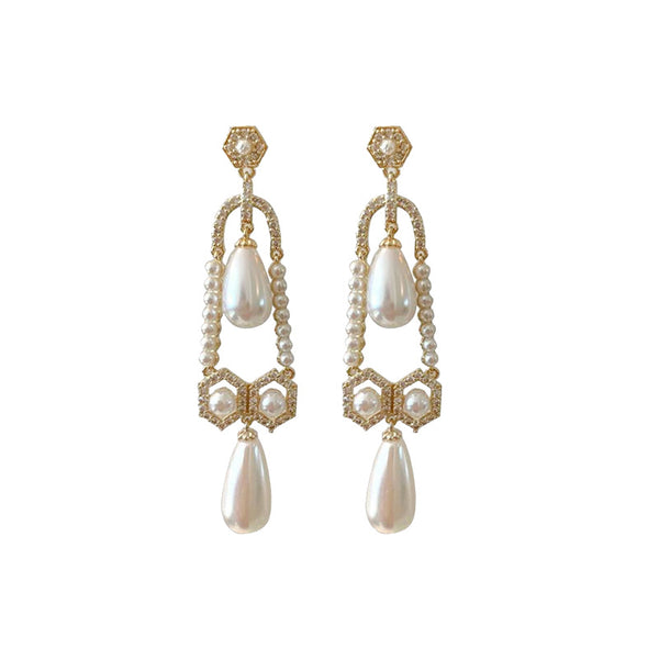 Pearl Geometric Earrings