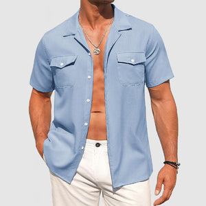 Men's Casual Cotton & Linen Vacation Style Shirt