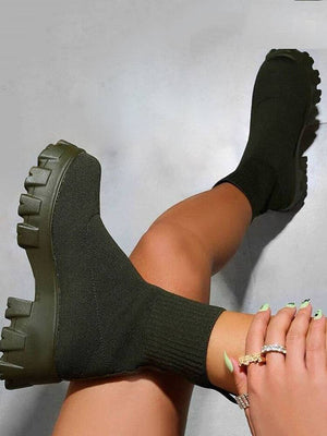 Chunky Sole Socks Boots