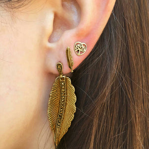 Vintage Leaf Life Tree Earrings