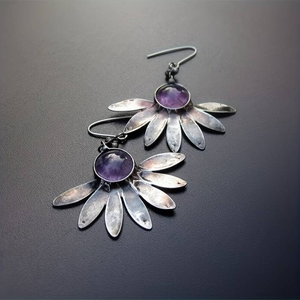 Vintage Purple Stone Earrings