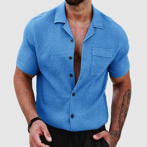 Men's Soft Skin Textured Short Sleeve Shirt