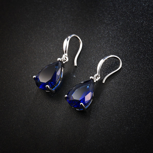 Blue Zircon Earrings