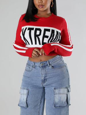 Knit Letter Crop Sweater