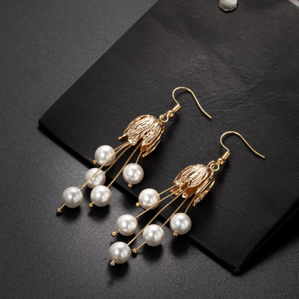 Retro Gold-plated Pearl  Earrings