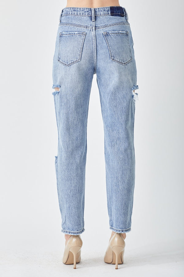 Distressed Slim Cropped Jeans