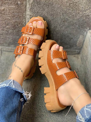 Jelly Chunky Heel Sandals