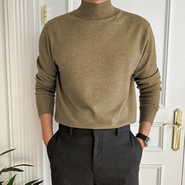 Men's Basic Bottom Cashmere Sweater