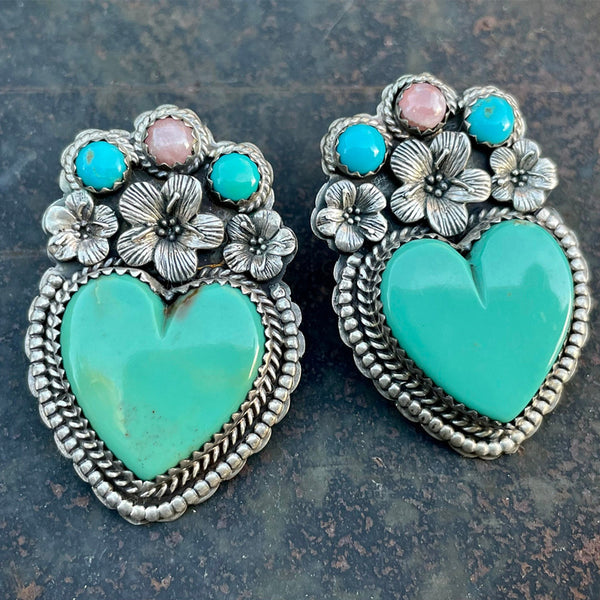 Love Turquoise Flower Earrings