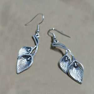 Lily leaf pendant earrings