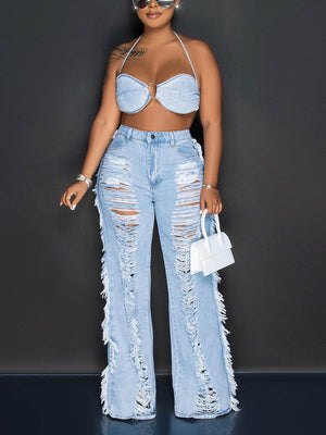 Distressed Denim Set