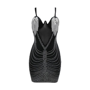 Rhinestone Mesh Minidress