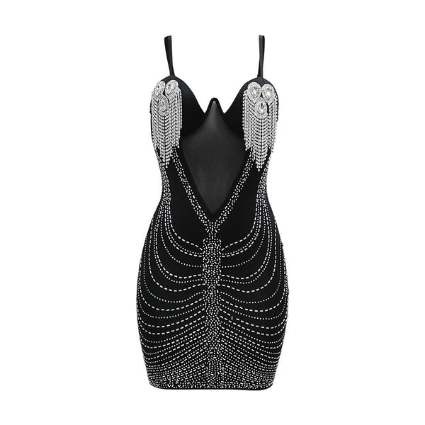 Rhinestone Mesh Minidress