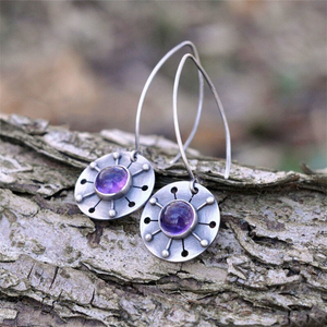 Vintage Purple Crystal Earrings