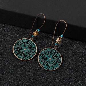 Ethnic Style Retro Hollow Pattern Geometric Earrings