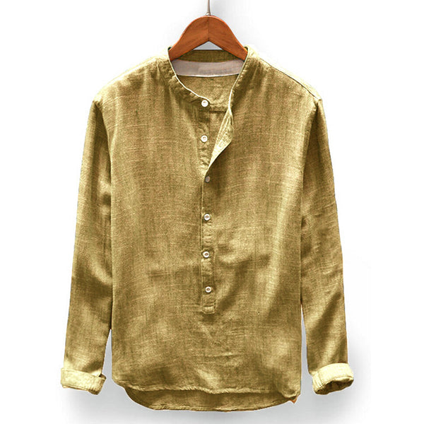 Provence Linen Cotton Long-Sleeve Shirt