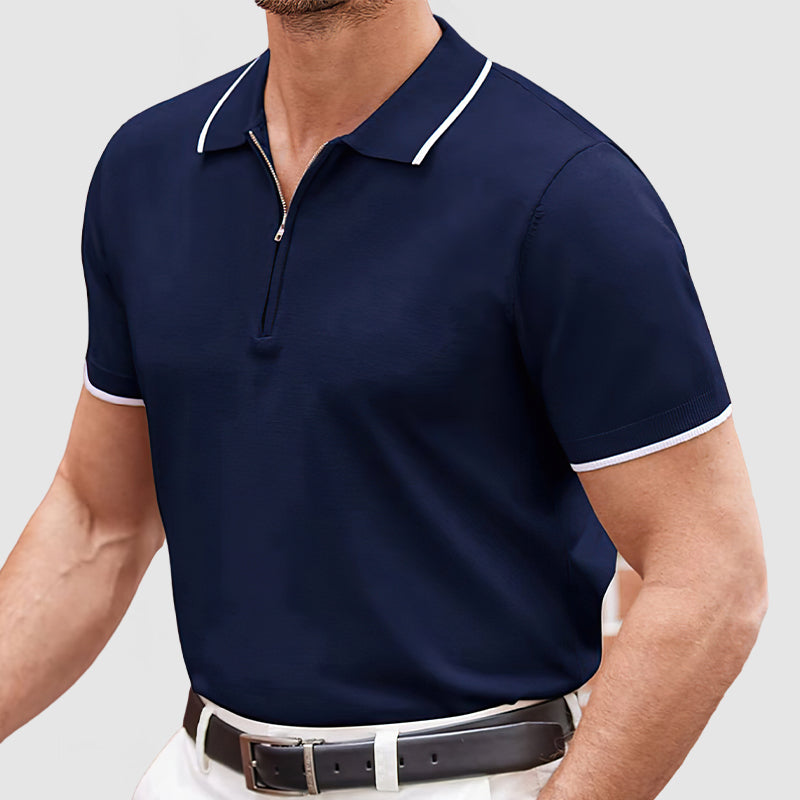 Men's Premium Knit Zipper Polo Shirt