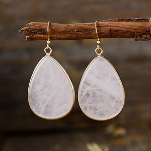 Droplet crystal pendant earrings