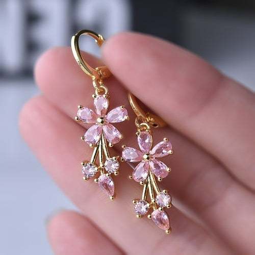 Retro floral women's earrings