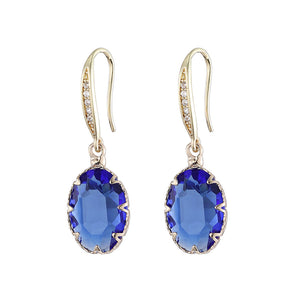 Sparkling Oval Sapphire Earrings