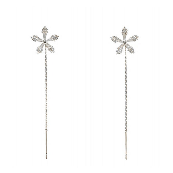 Flower Ear Line Earrings