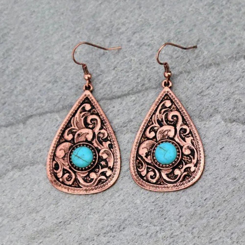 Droplet Shaped Turquoise Earrings