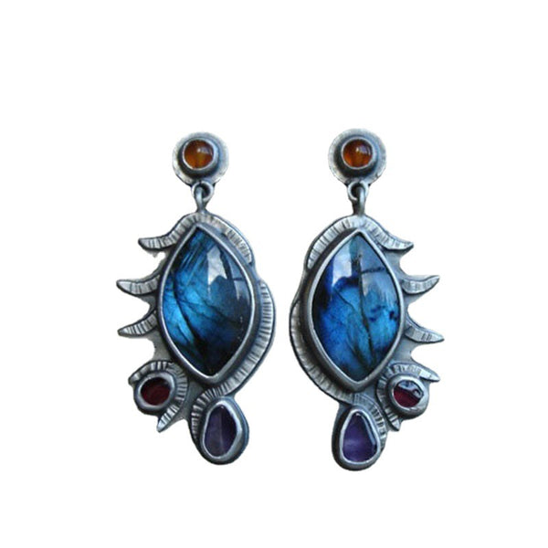 Silver sapphire earrings