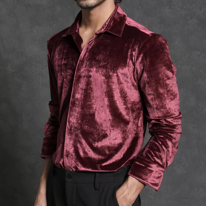 Men's Casual Premium Velvet Shirt