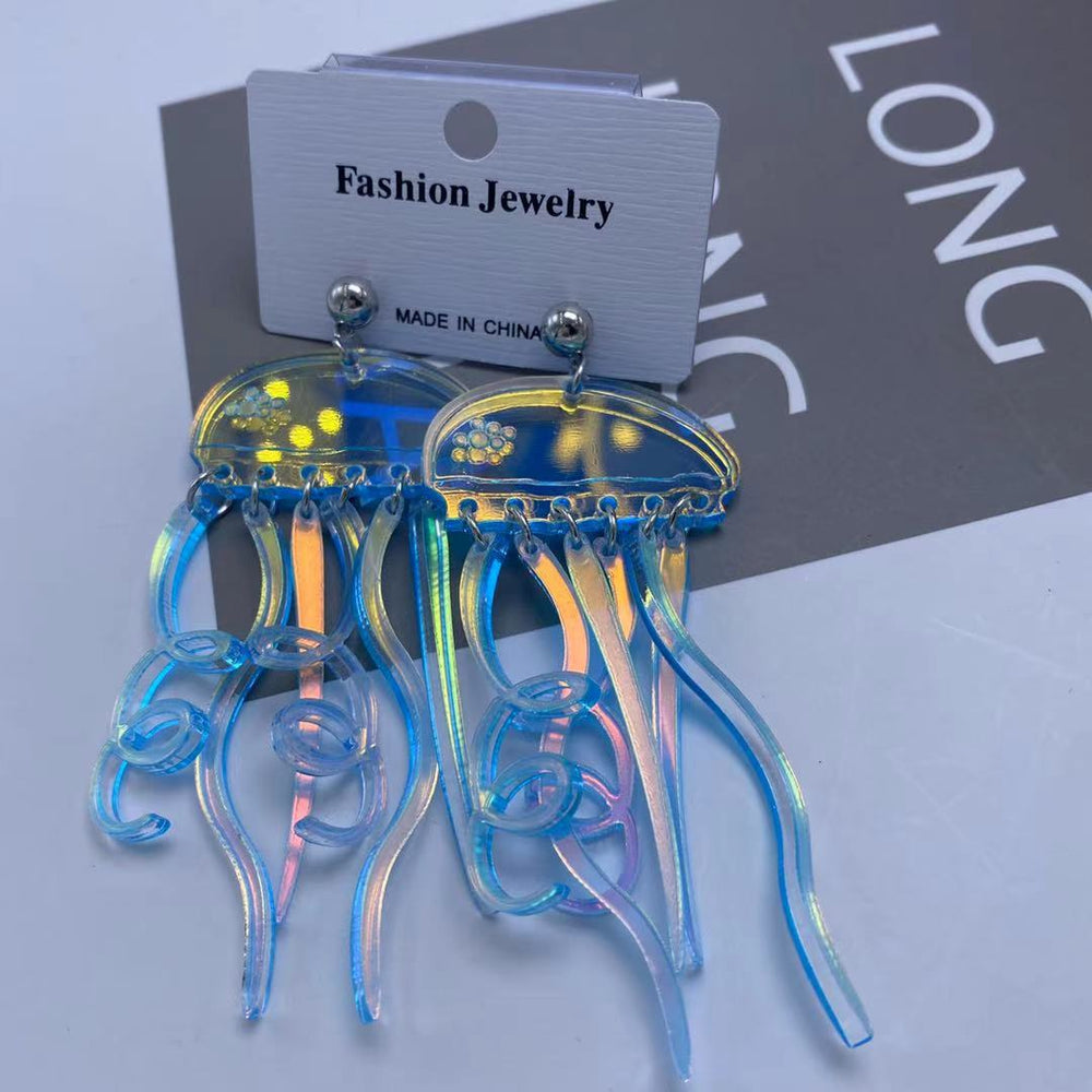 Colorful jellyfish earrings