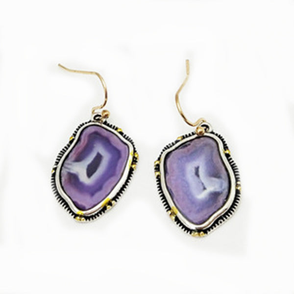 Vintage Amethyst Pendant Earrings