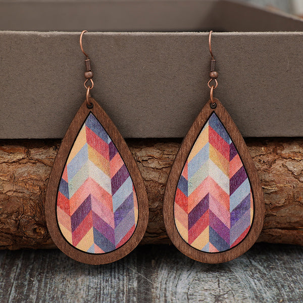 Colored wooden earrings