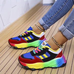 Thick Sole Colourful Front Lace Up Sporty