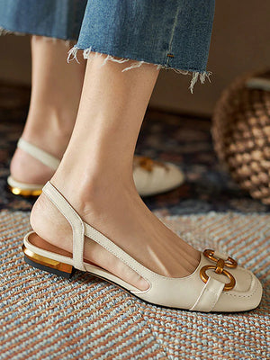 Square Closed Toe Block Sandals