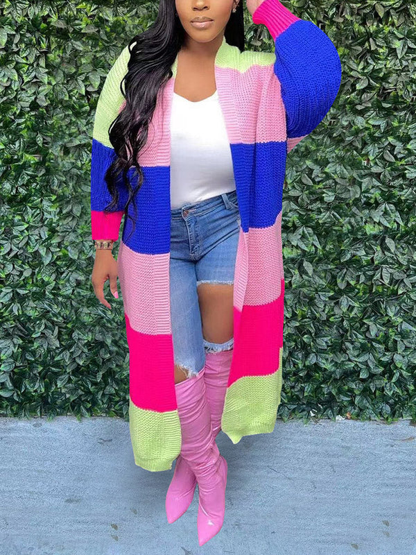 Color Block Knit Cardigan