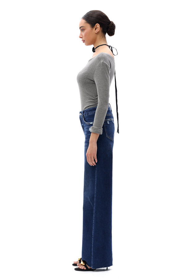ONESO Women Coastal-Inspired Mid Rise Wide Leg Jeans