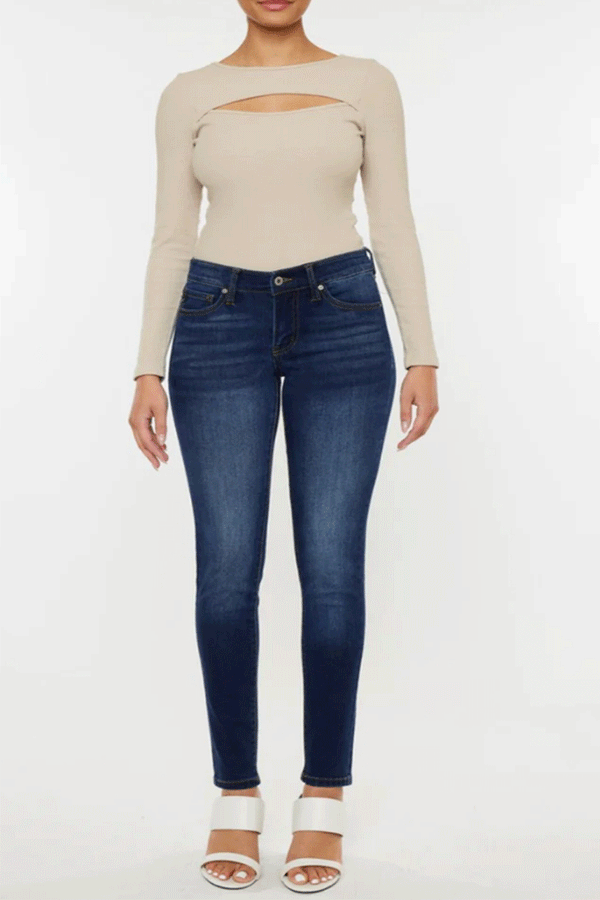 Mid Rise Gradient Skinny Jeans