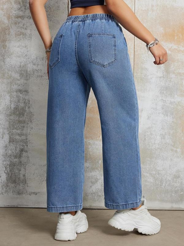 Women High Waisted Stretch Bootcut Straight Leg Denim Pants