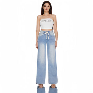 Low Rise Low Profile Wide Leg Jeans