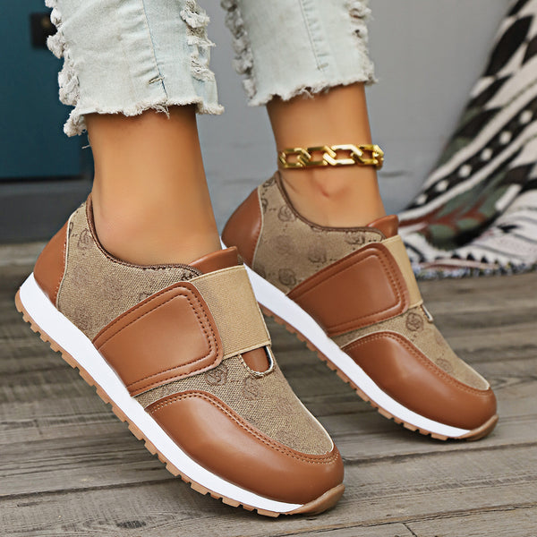 Round Toe Colour Block Flat Shoes