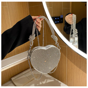 Love Rhinestone Crossbody Tote