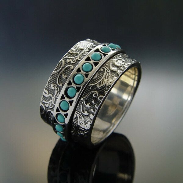 Vintage Turquoise Spinner Ring