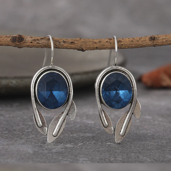 Vintage Blue Crystal Earrings