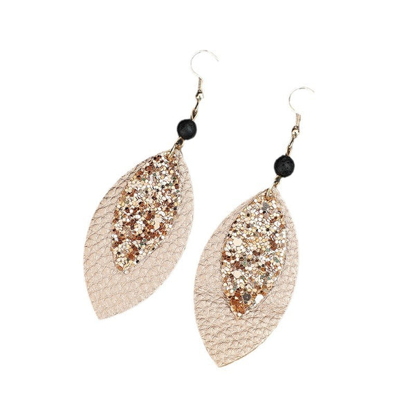 Leaf spliced earrings