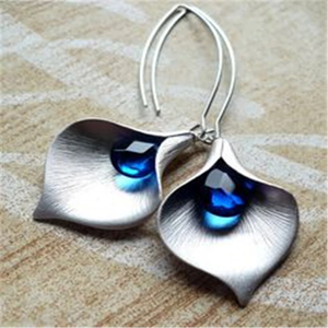 Blue Stone Earrings in Silver