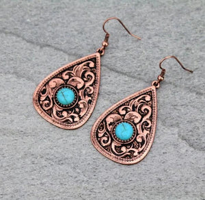 Droplet Shaped Turquoise Earrings