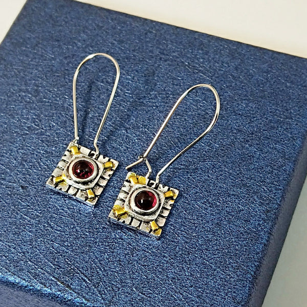 Retro Ruby Earrings