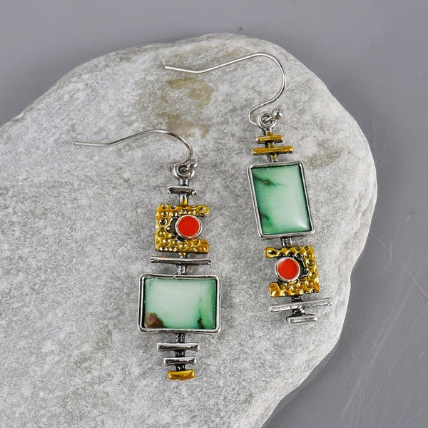 Boho Vintage Geometric Drop Hook Earrings