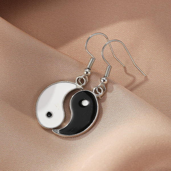 Black and white Tai Chi Bagua earrings